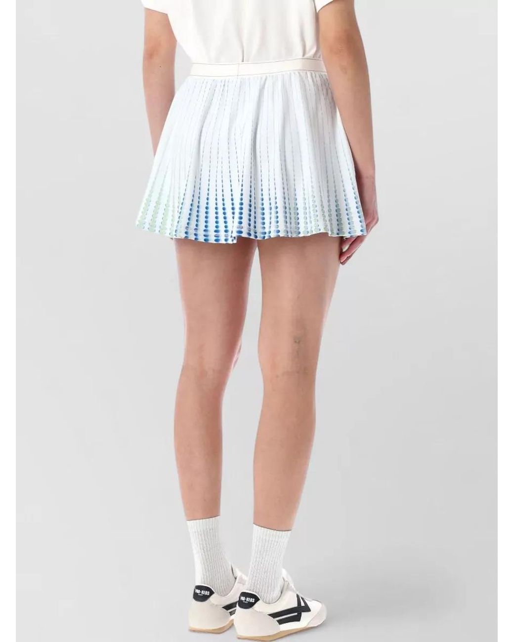 Casablanca Blue Pleated Printed Mini Skirt
