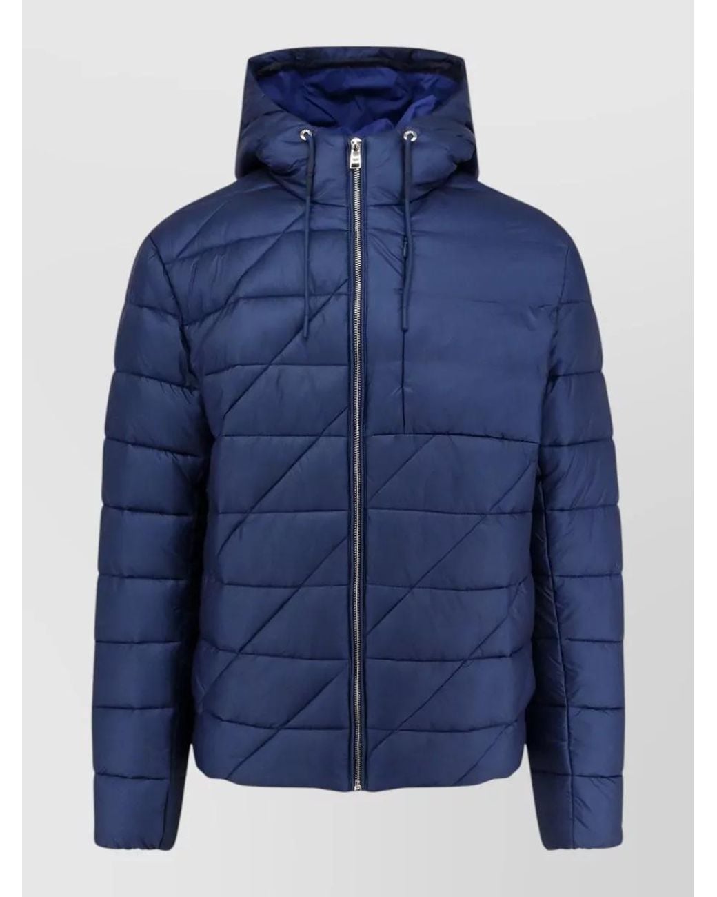 Boss Blue Down Hooded Puffer Jacket for men
