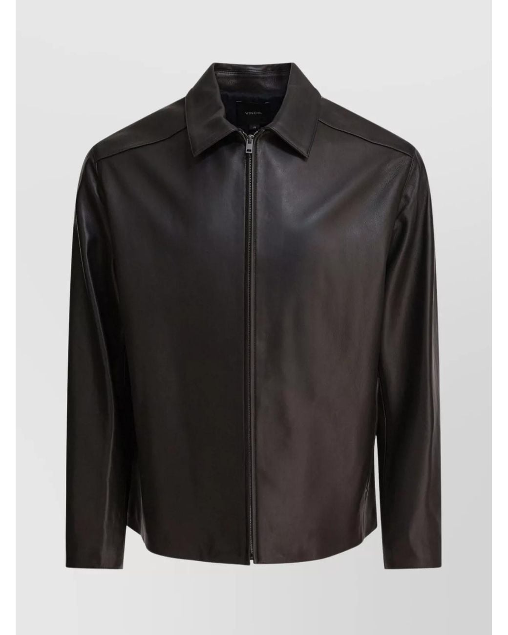 Vince Black Lamb Leather Zip Jacket for men