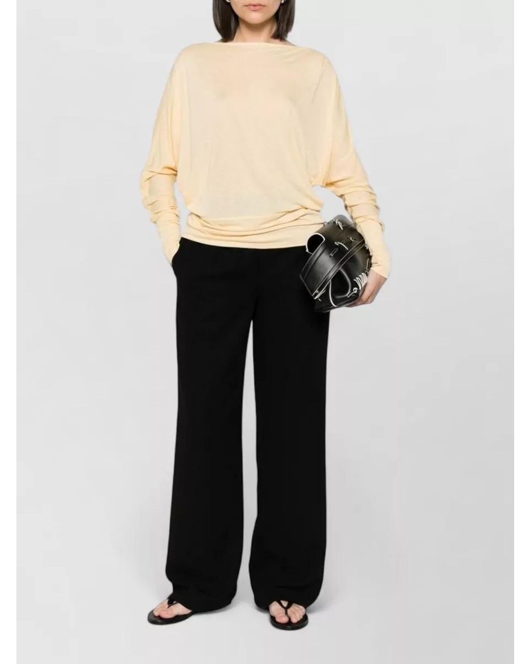 Totême Natural Viscose Boat Neck Blouse