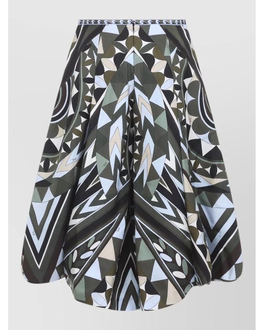 Emilio Pucci Multicolor Silk Printed Wide-Leg Cropped Pants