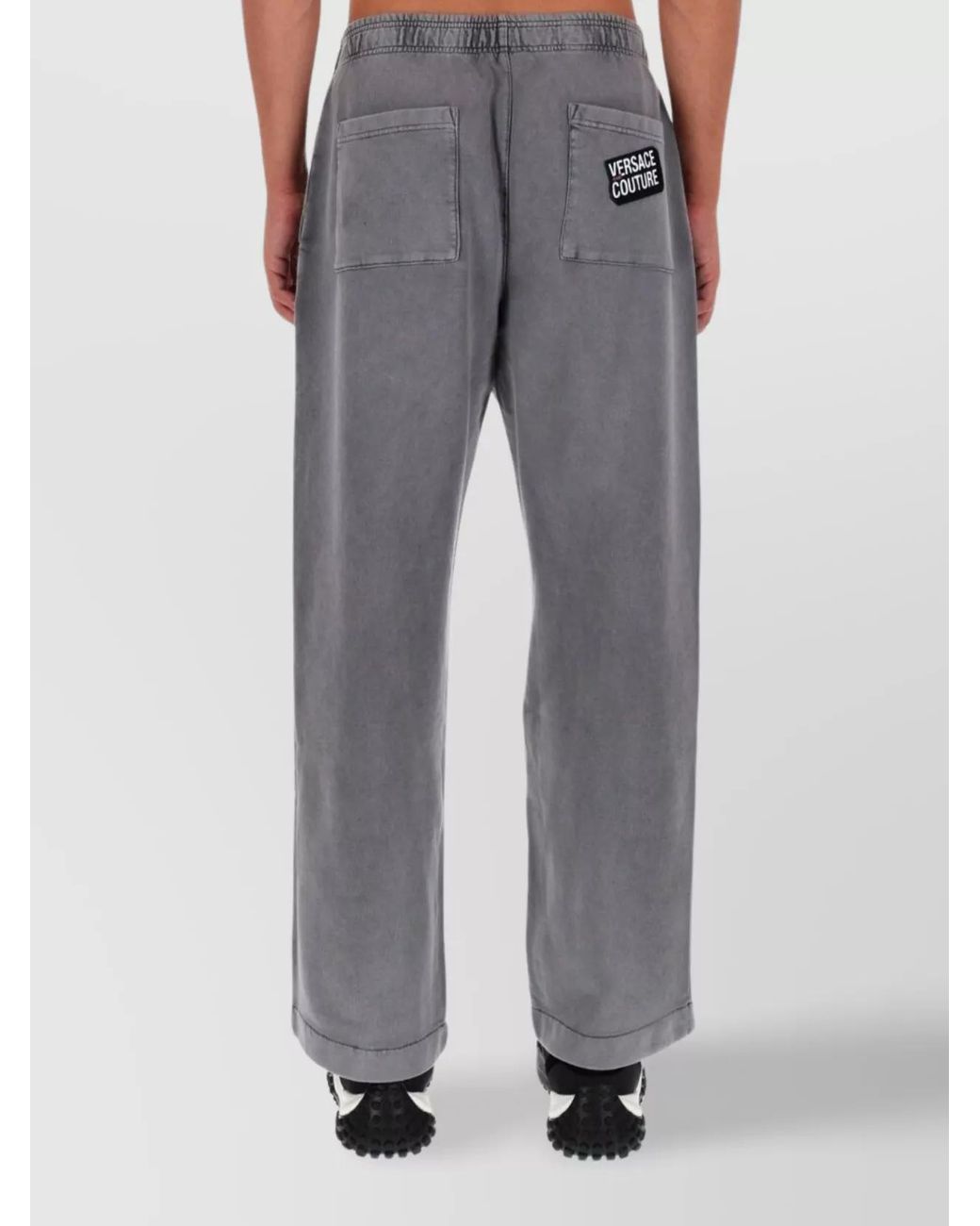 Versace Jeans Couture Gray Cotton Jogger Trousers for men