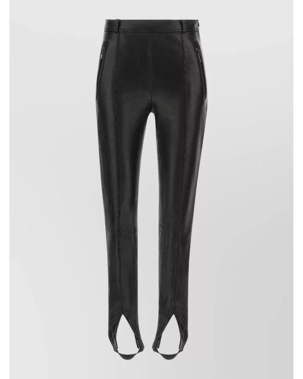 Balmain Black Lambskin Ribbed Skinny Trousers