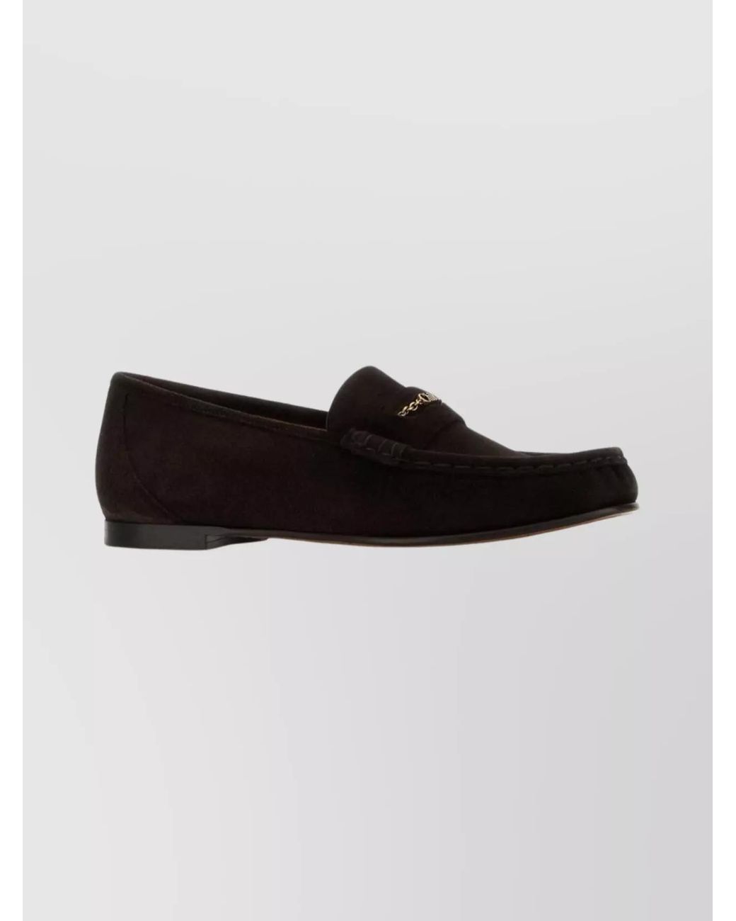 Chloé Black Suede Leather Loafers