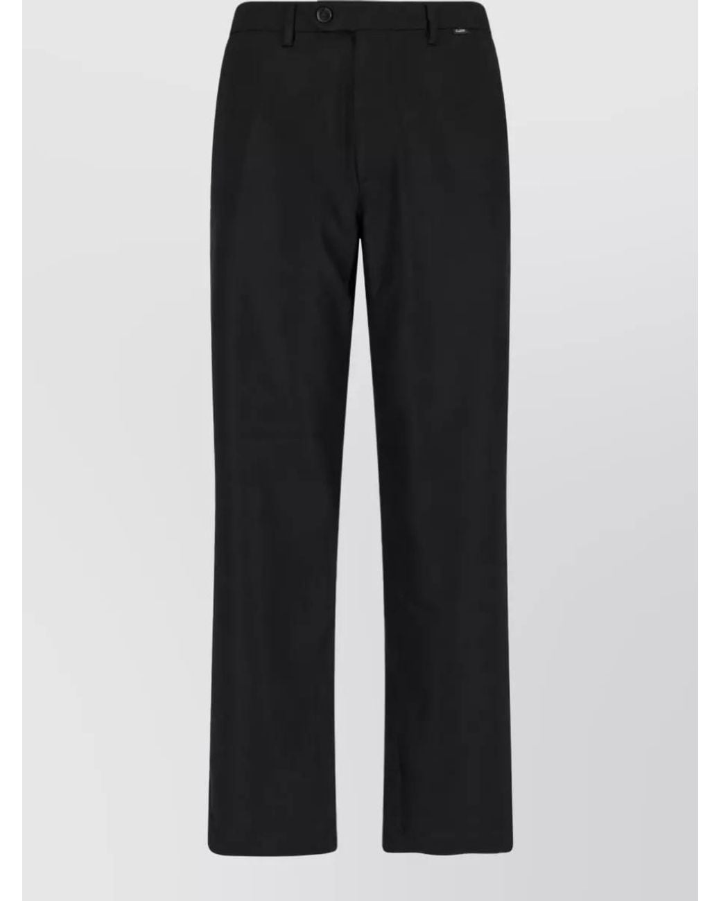 Closed Black Straight-Leg Trousers for men