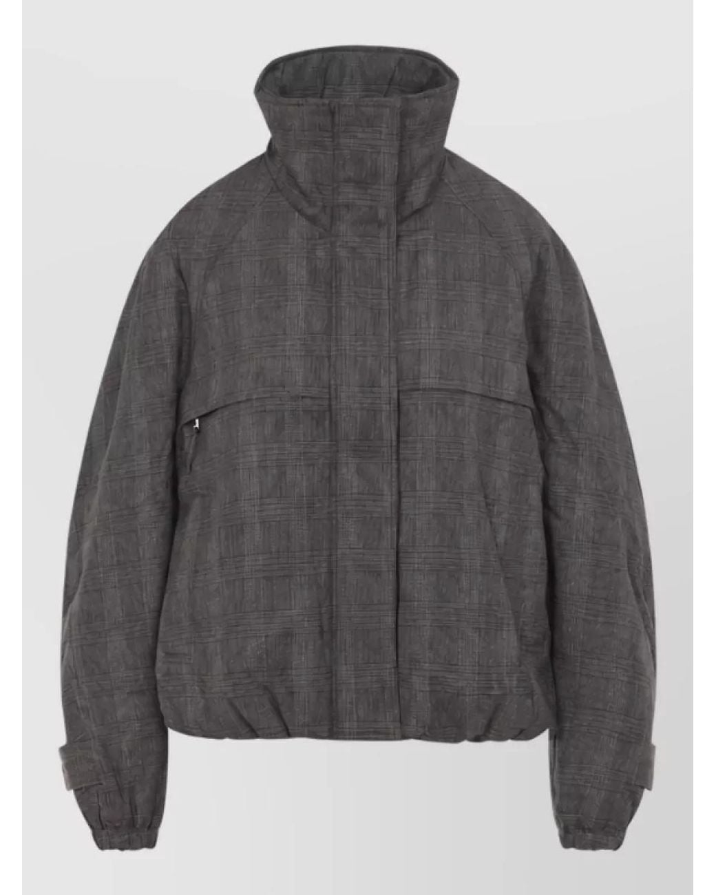 Acne Gray Checked Parka Coat
