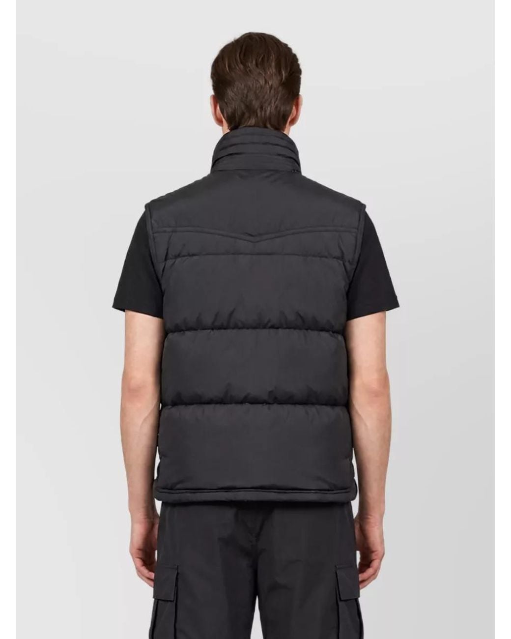 Moncler Black Feather-Padded Sleeveless Vest for men