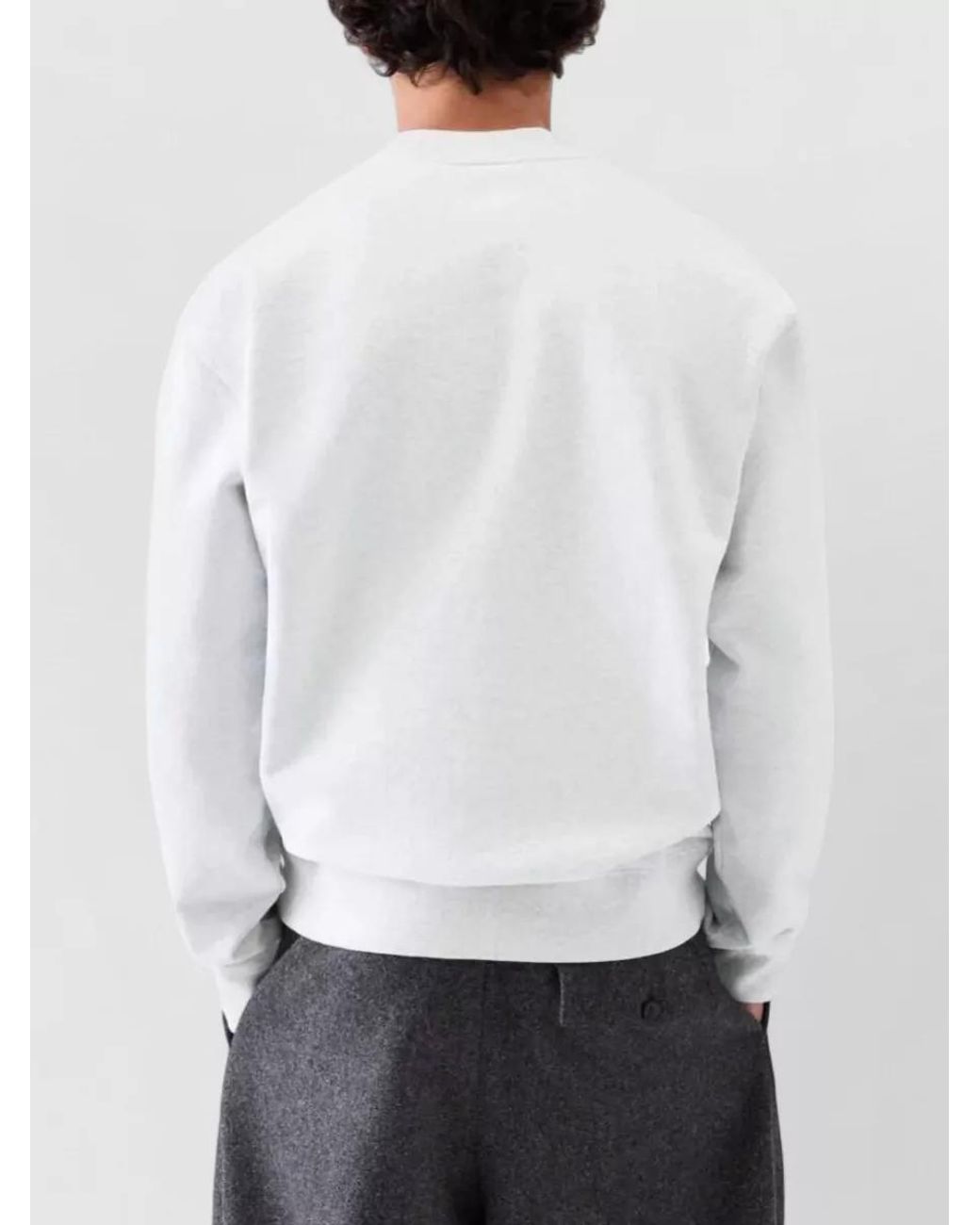 Jacquemus White Cotton Relaxed-Fit Logo-Embroidered Sweatshirt for men