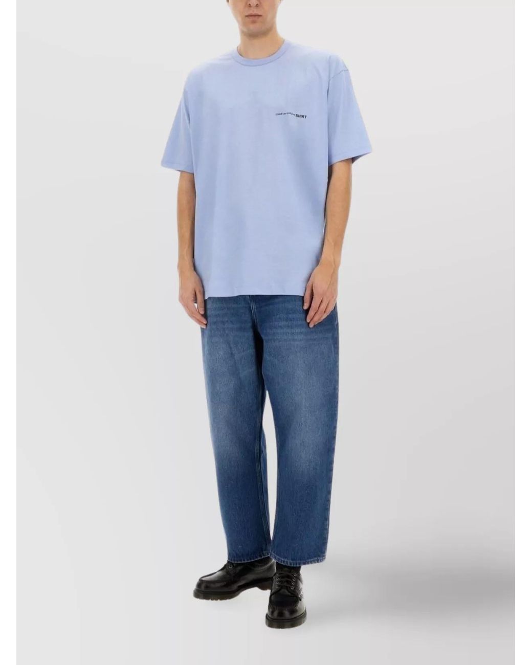 Comme des Garçons Blue Logo Print T-Shirt for men