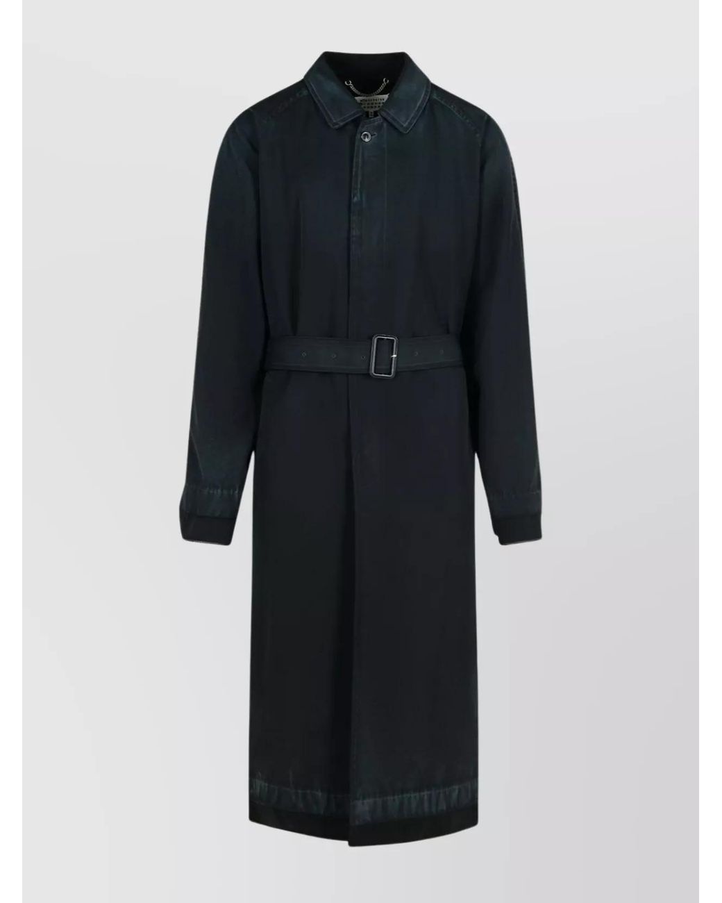 Maison Margiela Blue Virgin Wool Single Breasted Trench Coat for men