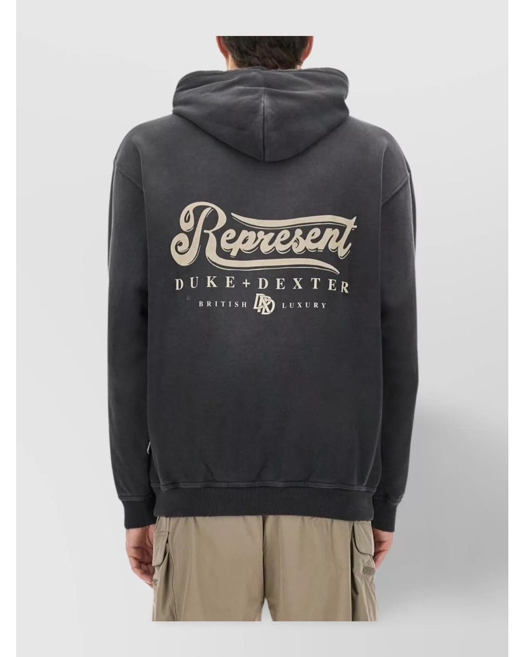 Represent Gray Cotton Regular-Fit Hoodie for men