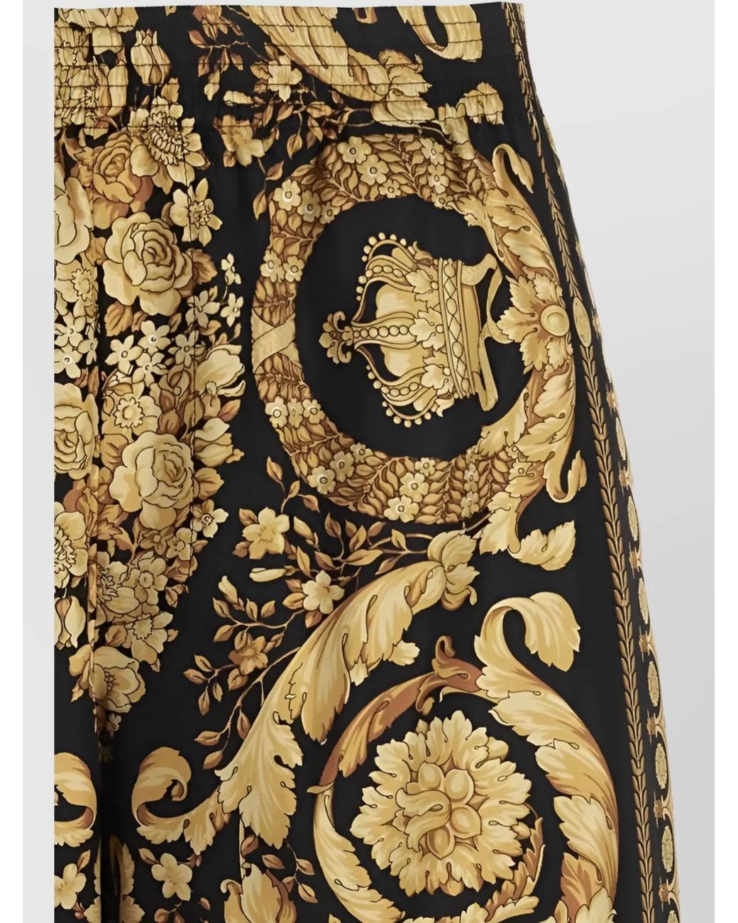 Versace Metallic Silk Baroque-Print Knee-Length Bermuda Shorts for men