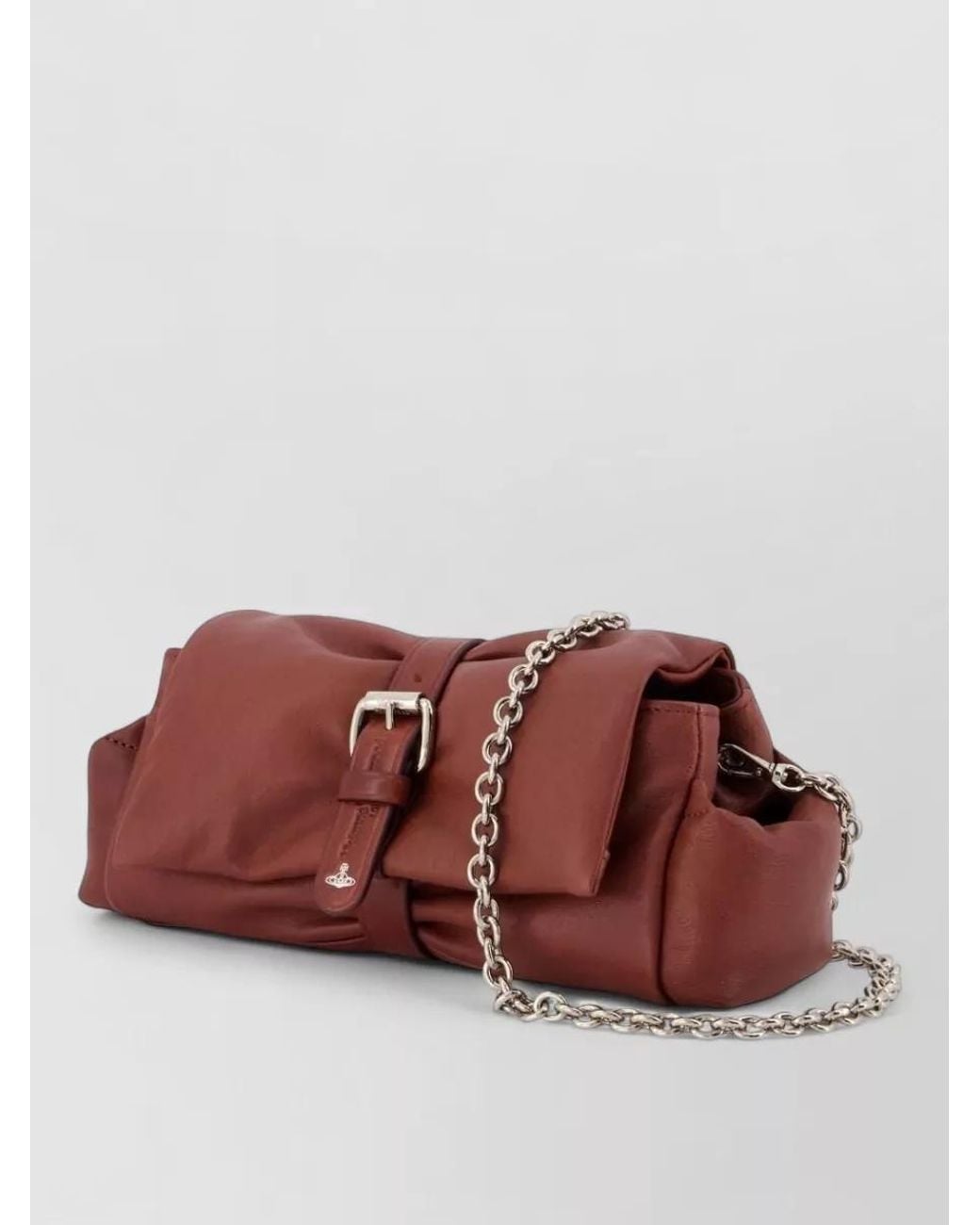 Vivienne Westwood Brown Hazel Leather Clutch Bag