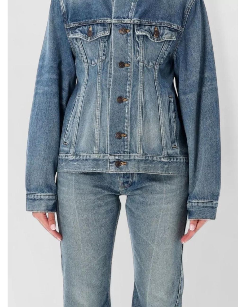 Balenciaga Blue Denim Hourglass Jacket