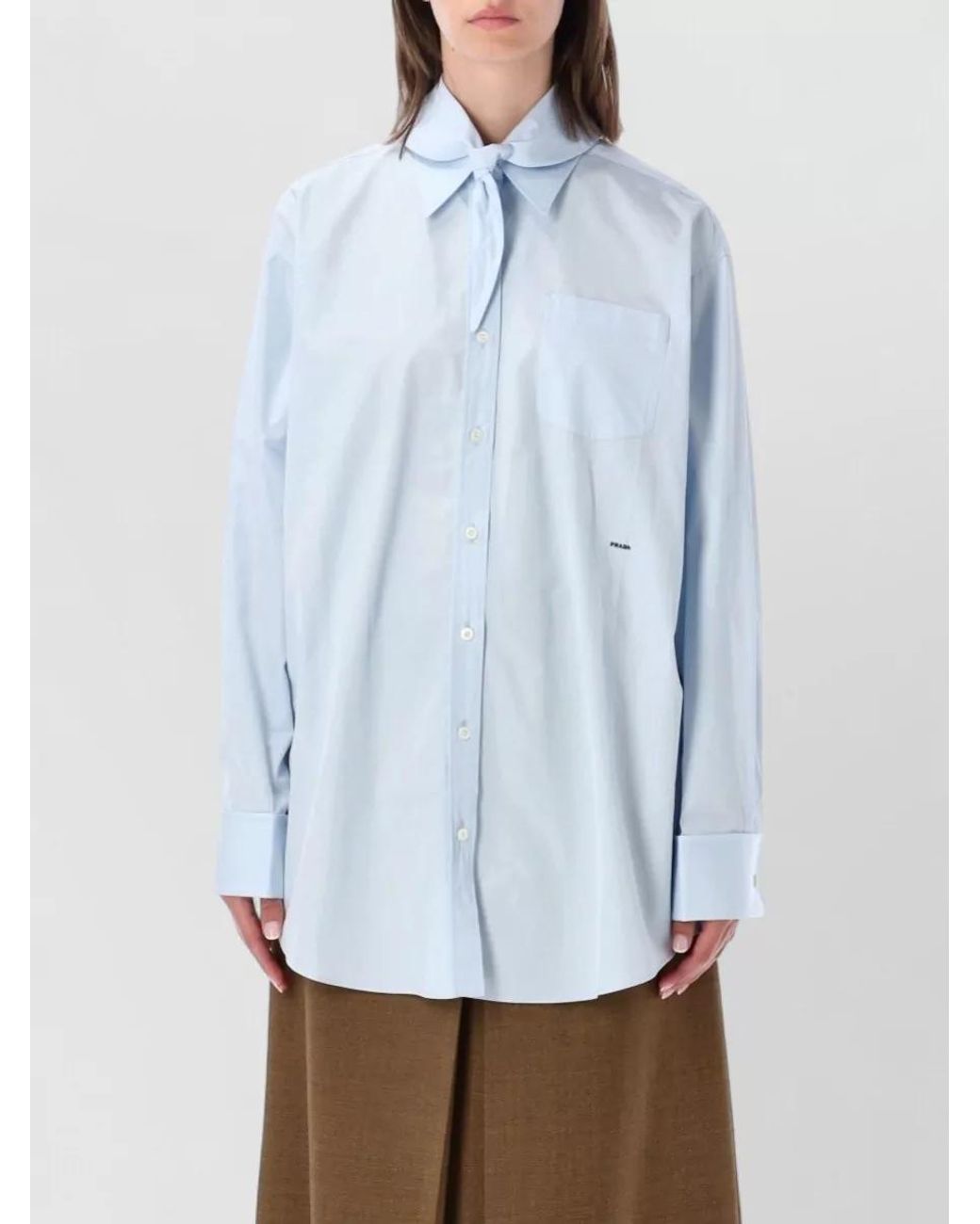 Prada Blue Poplin Shirt