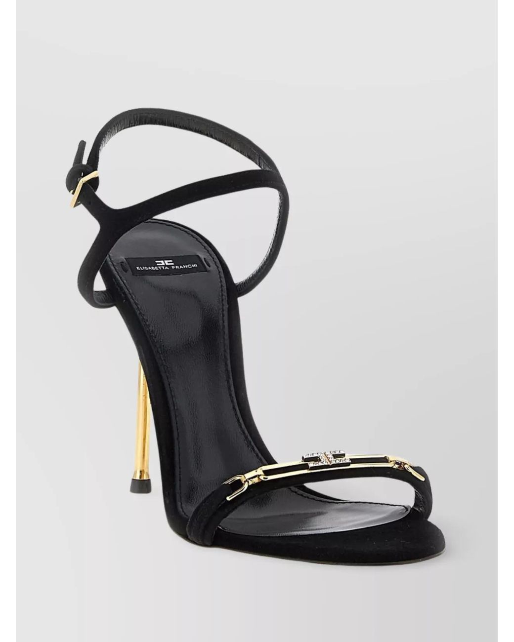 Elisabetta Franchi Black Leather Sandals