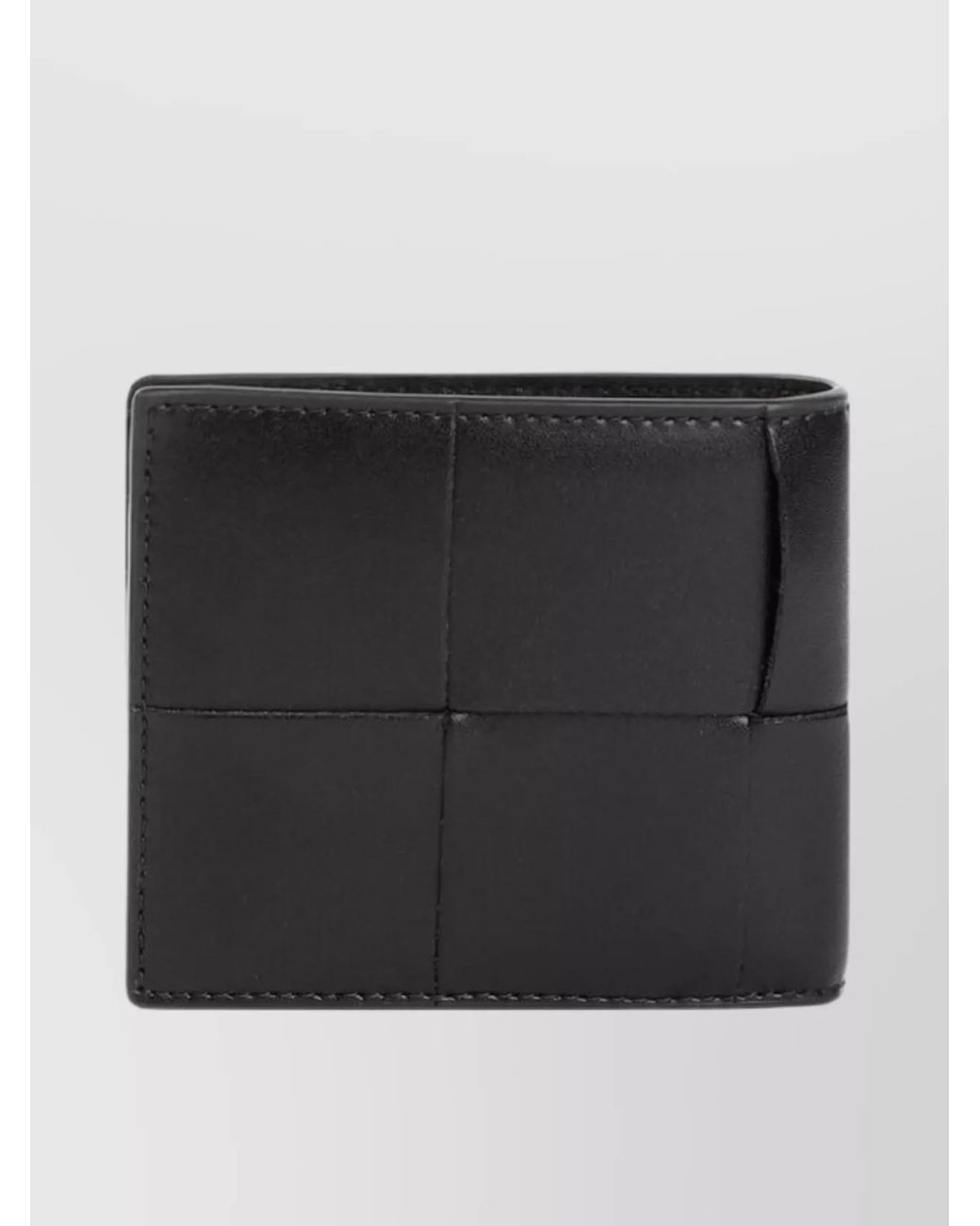 Bottega Veneta Black Calf Leather Cassette Bifold Wallet for men