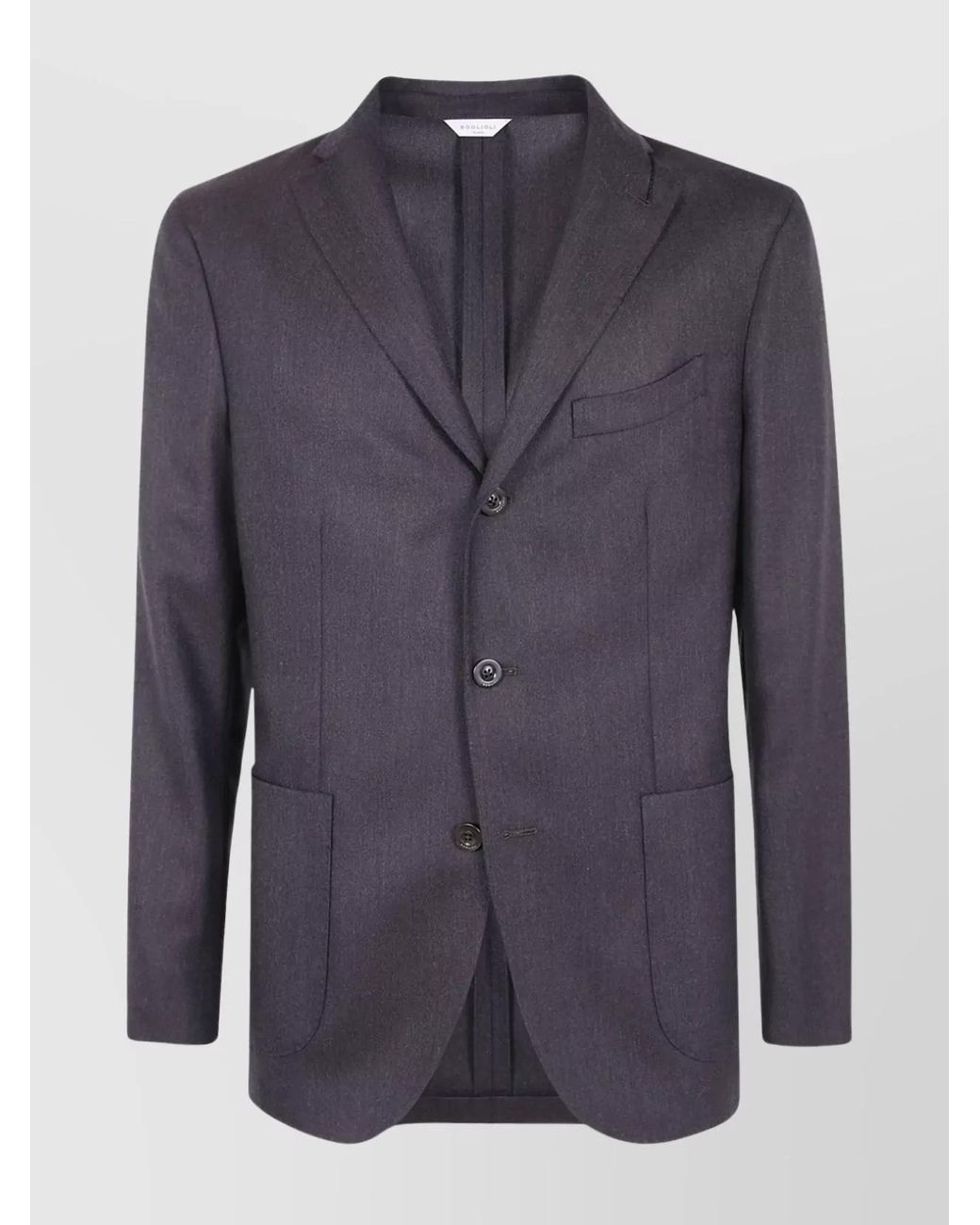 Boglioli Blue Virgin Wool Single-Breasted Jacket for men