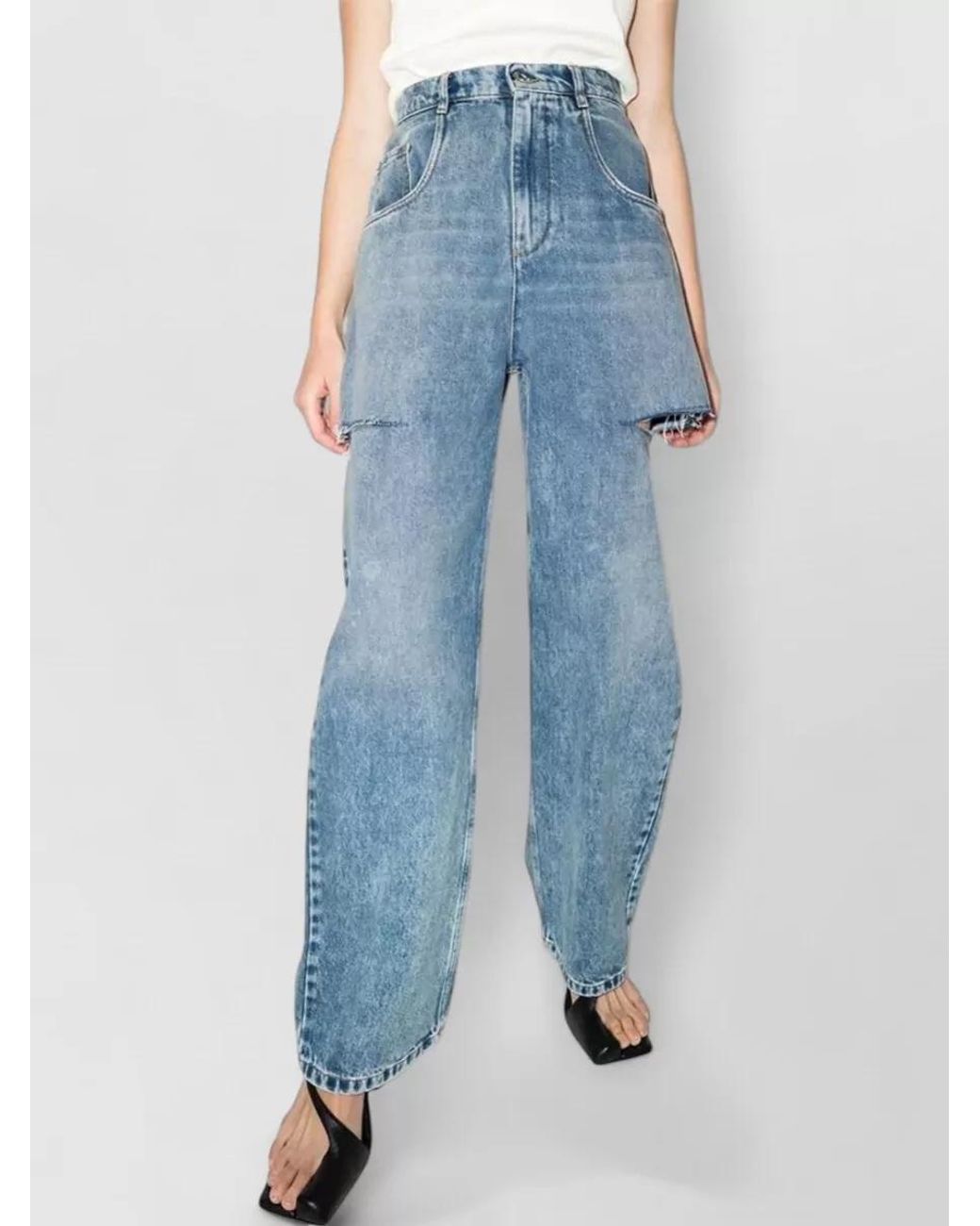 Maison Margiela Blue Denim High-Rise Straight-Leg Trousers