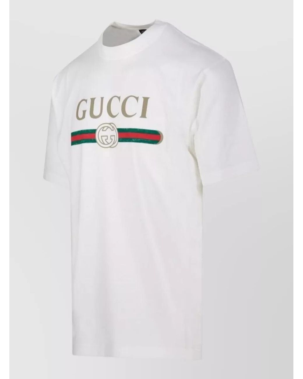 Gucci White Logo-Print Cotton T-Shirt for men