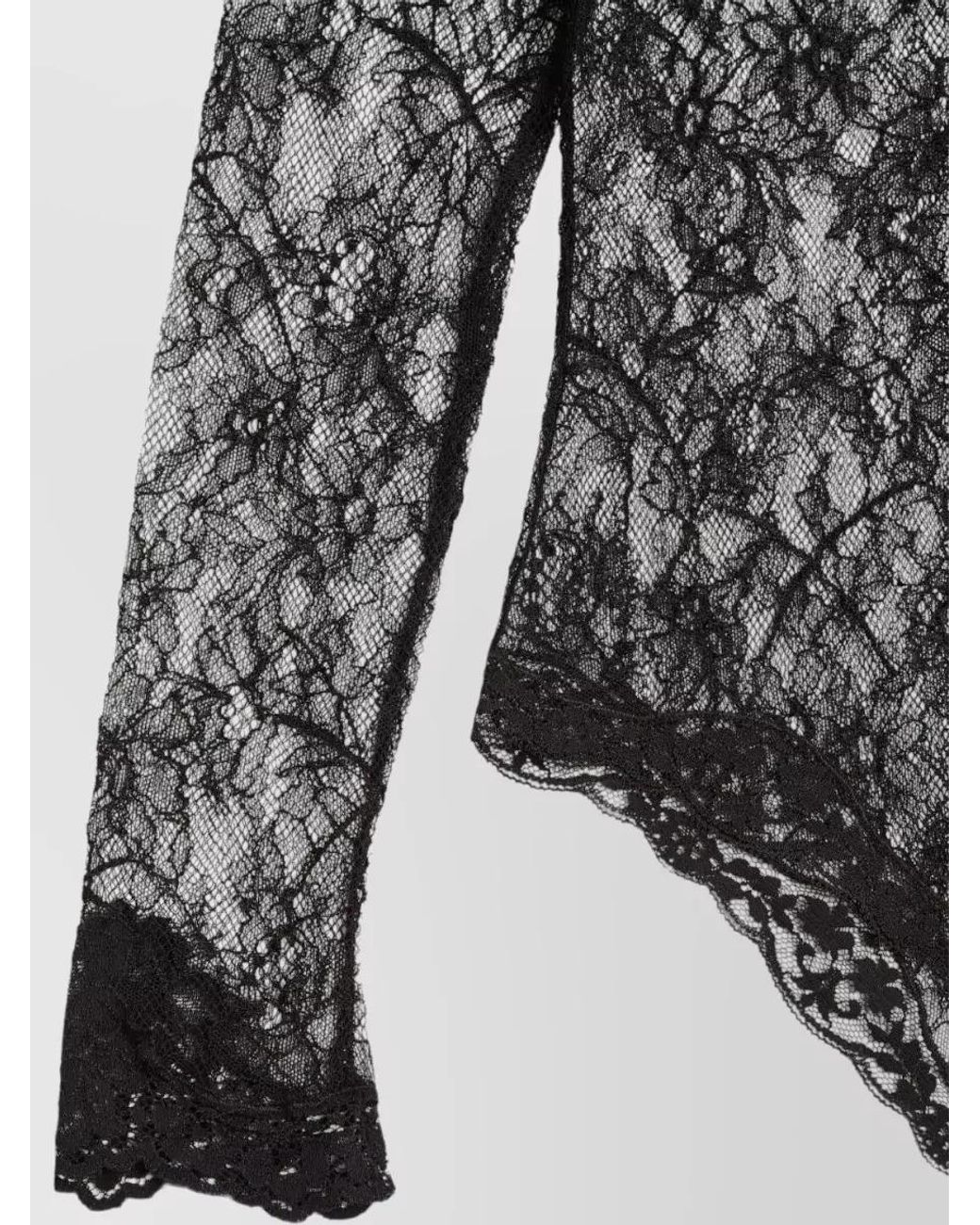 Valentino Gray Long-Sleeve Bodysuit