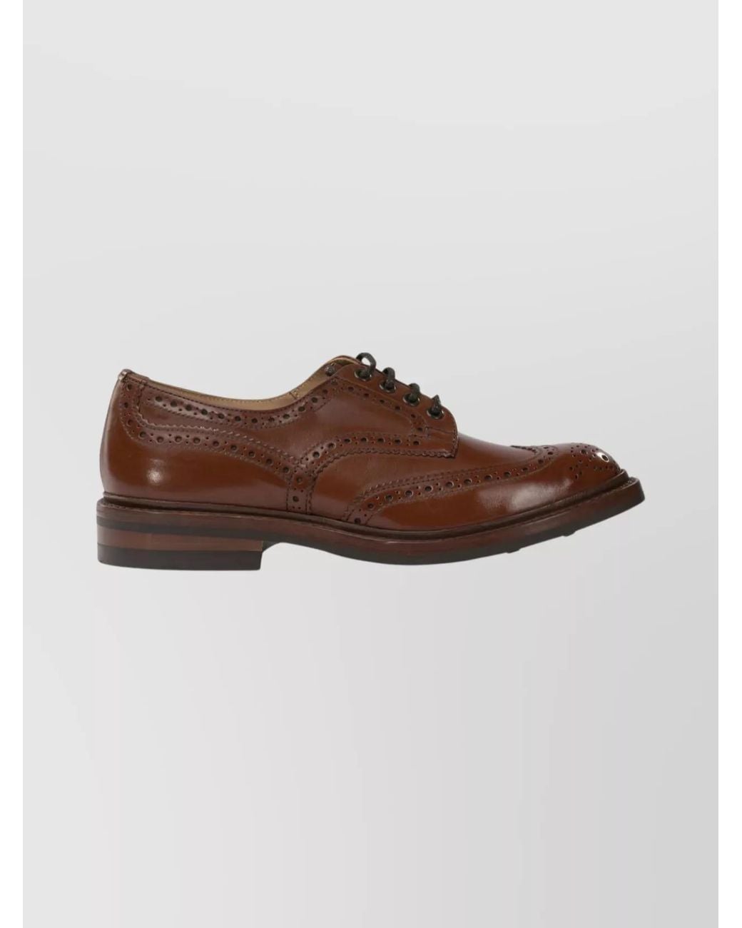 Tricker's Brown Leather Derby Shoes for men