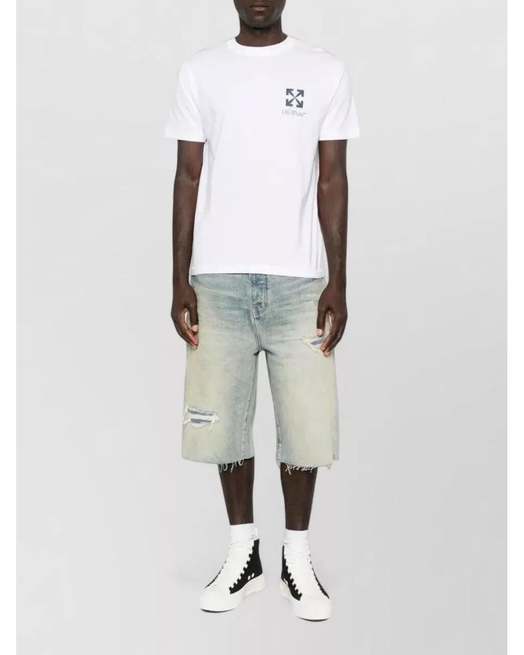 Off-White c/o Virgil Abloh White Cotton Logo Print Short-Sleeve T-Shirt for men