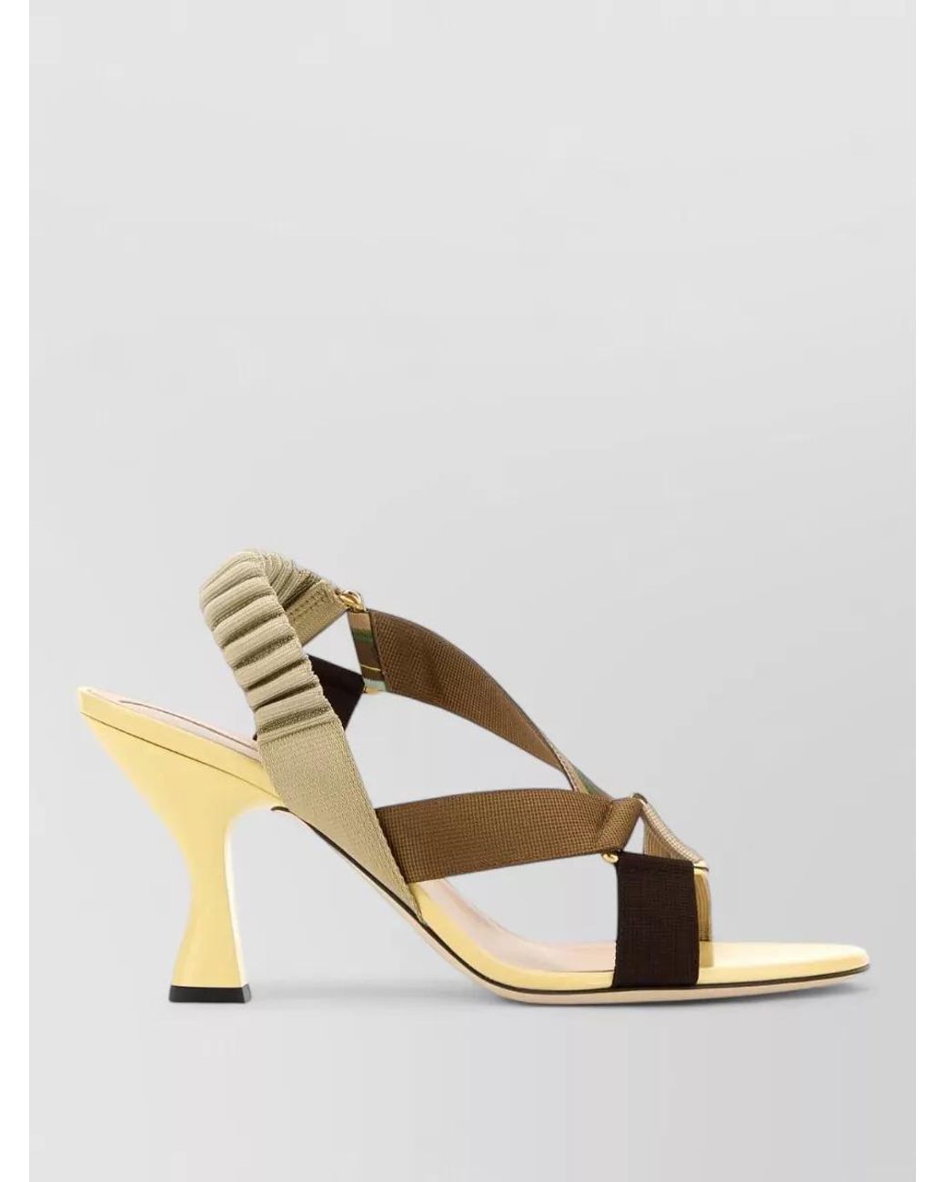 Fendi Metallic Striped Slingback Mules