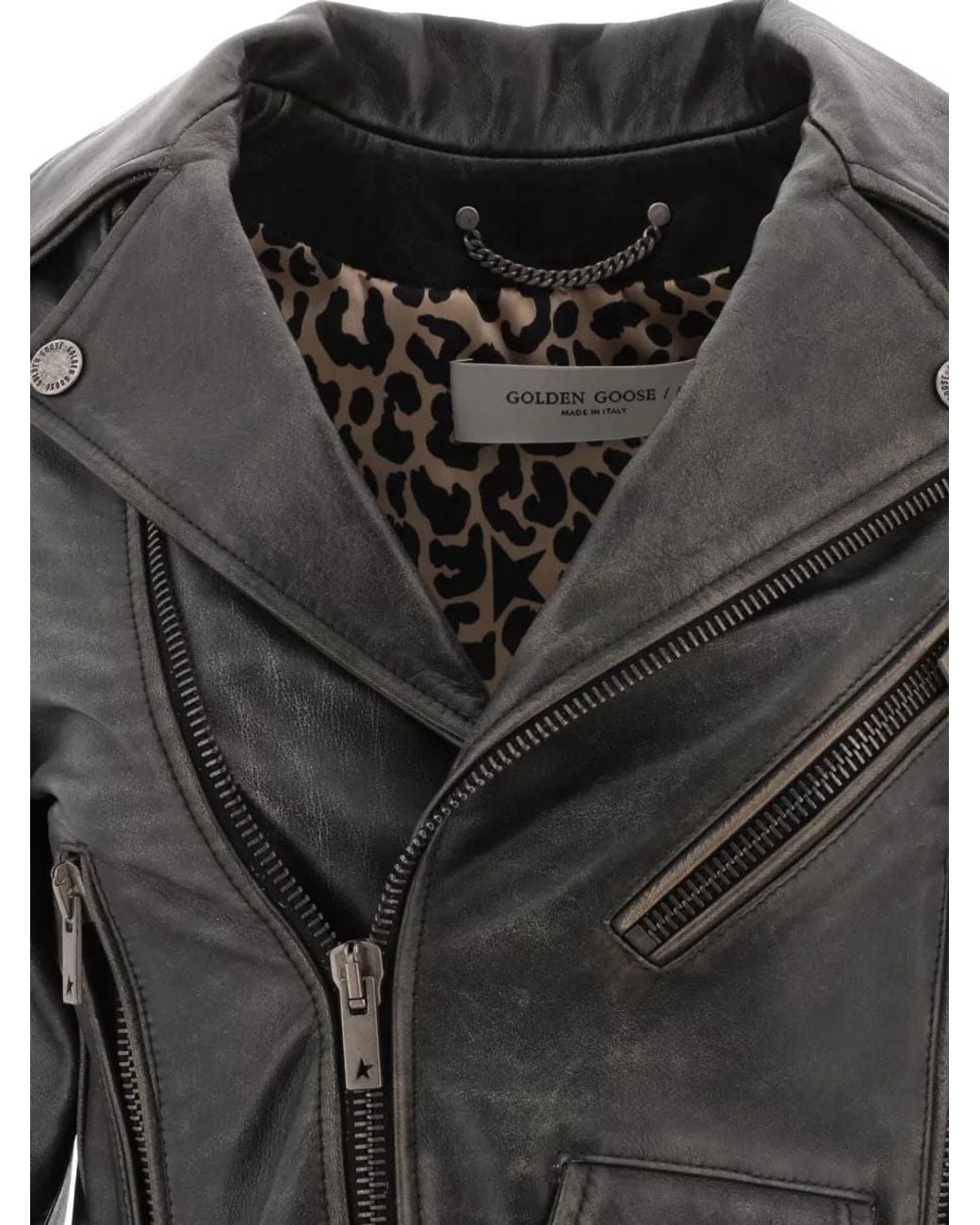 Golden Goose Deluxe Brand Black Leather Biker Jacket