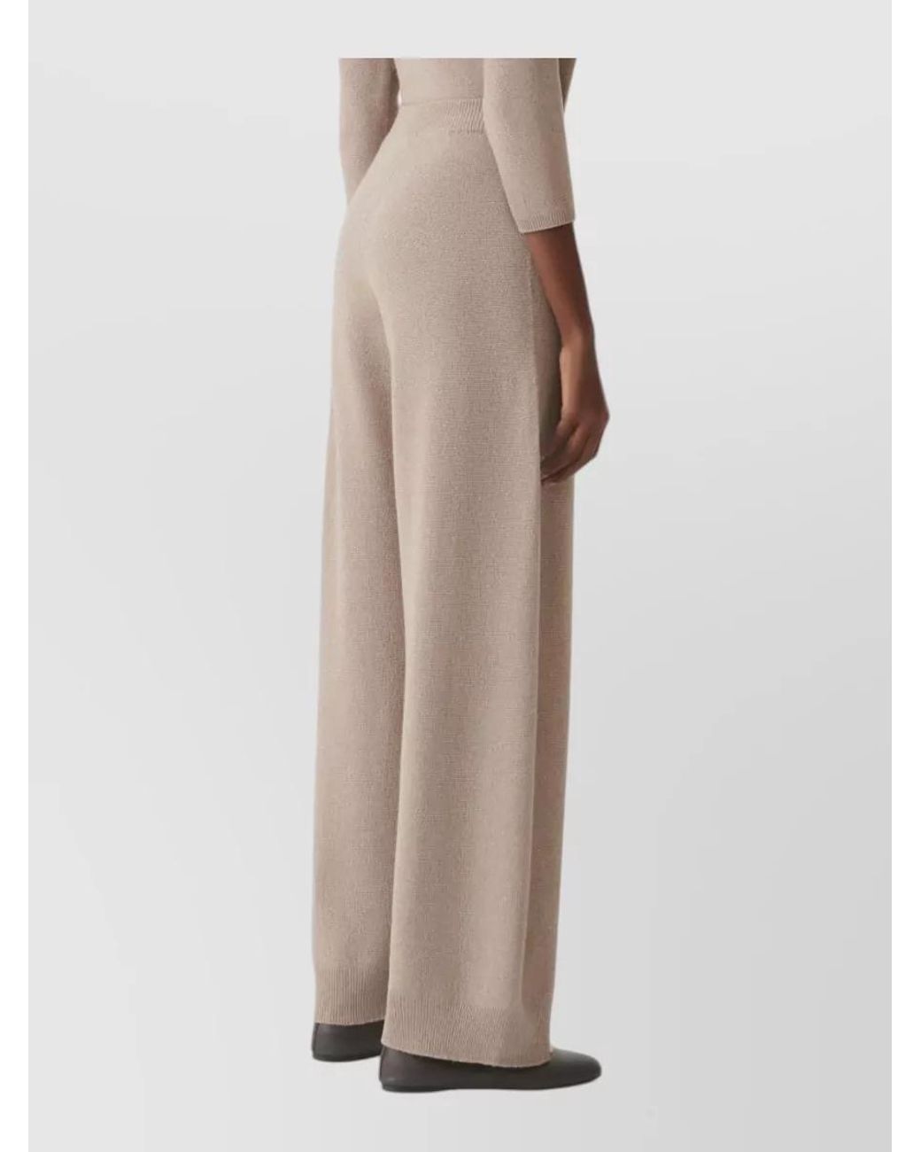 Fabiana Filippi Natural Fine-Knit Wide-Leg Wool-Blend Lounge Trousers