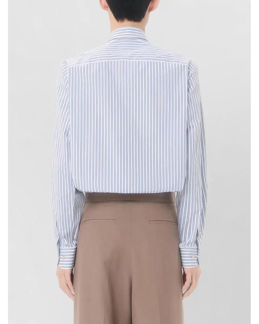 Valentino Garavani Blue Striped Cotton Poplin Shirt for men
