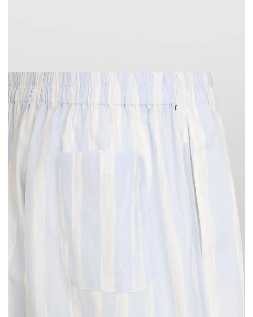 Jacquemus White Striped Cotton Relaxed-Fit Chino Shorts for men