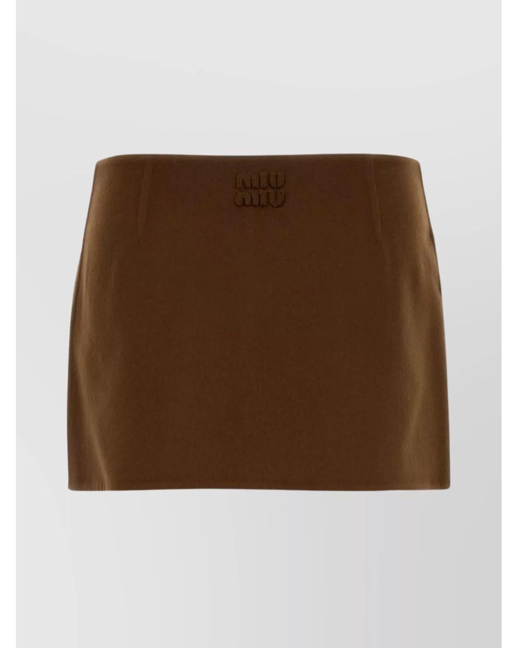 Miu Miu Brown Cashmere Wool Mini Skirt