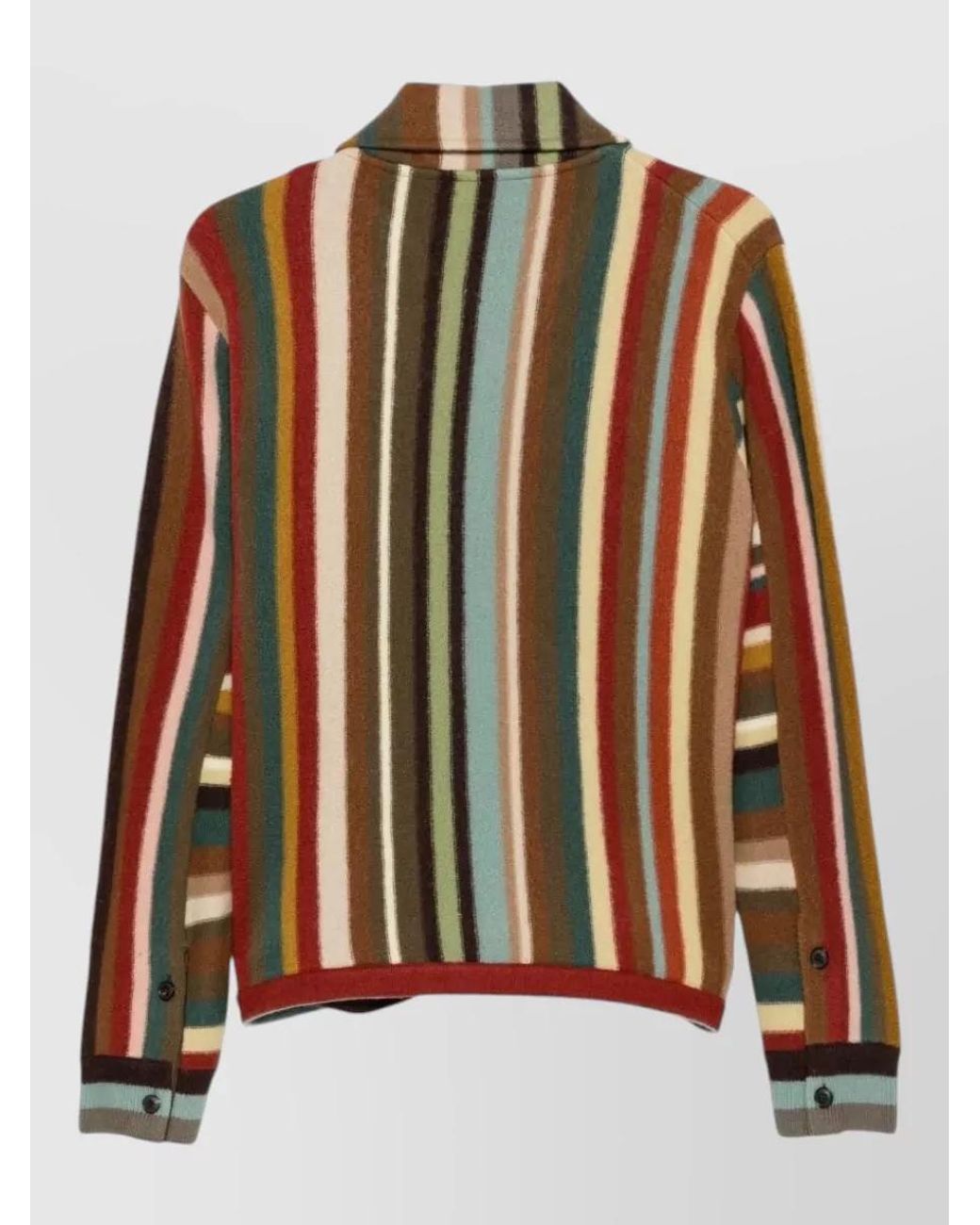 Paul Smith Brown Wool Ribbed Zip-Up Cardigan for men