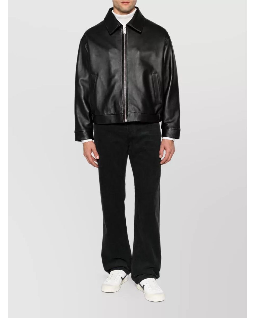 Tom Ford Black Corduroy Biker Jacket for men