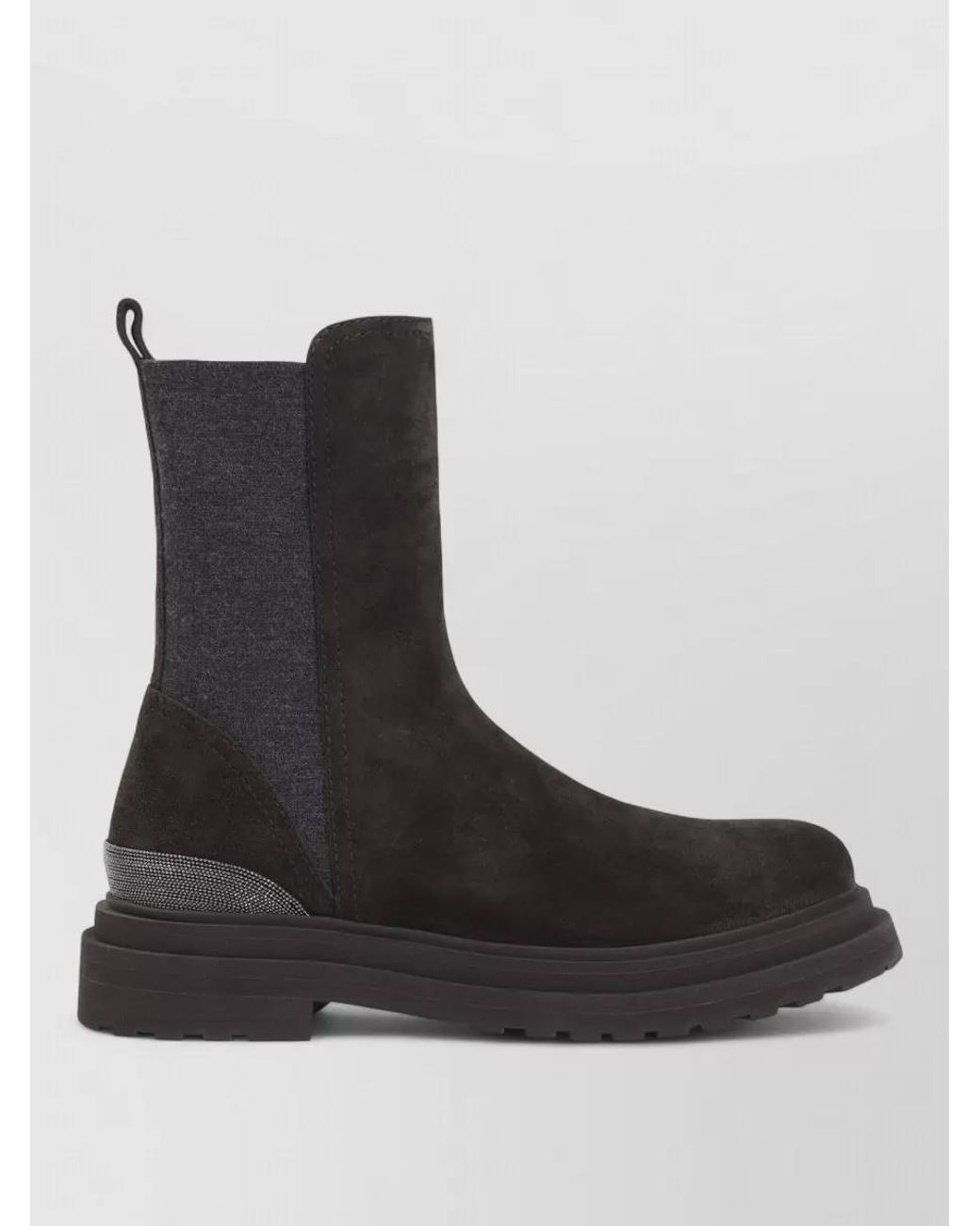 Brunello Cucinelli Black Suede Chelsea Boots