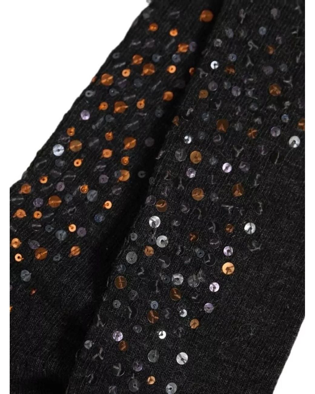 Dolce & Gabbana Black Sequined Wool Knee-High Socks