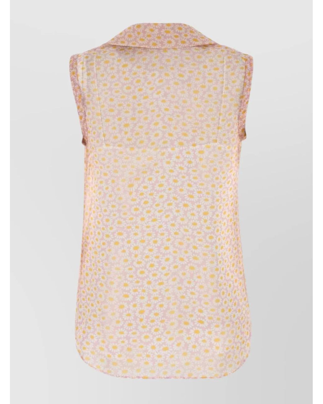 Gucci Pink Printed Silk Top With Neck Bow
