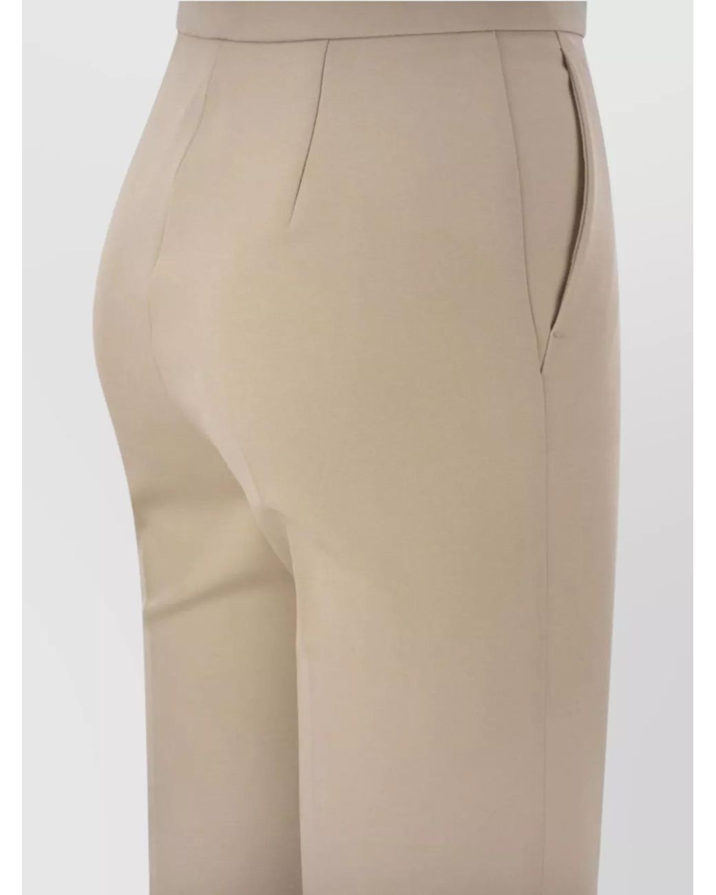 Max Mara Natural Virgin Wool Slim-Fit Cropped Tailored Trousers