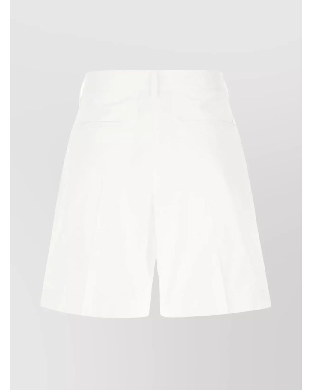 DSquared² White Wool Blend Pleated Knee-Length Bermuda Shorts