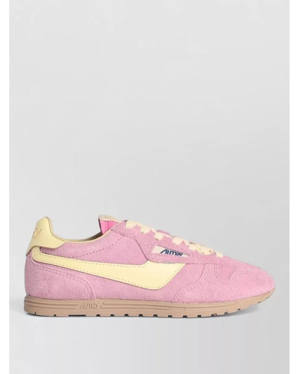 Autry Pink Leather Windspin Low-Top Sneakers