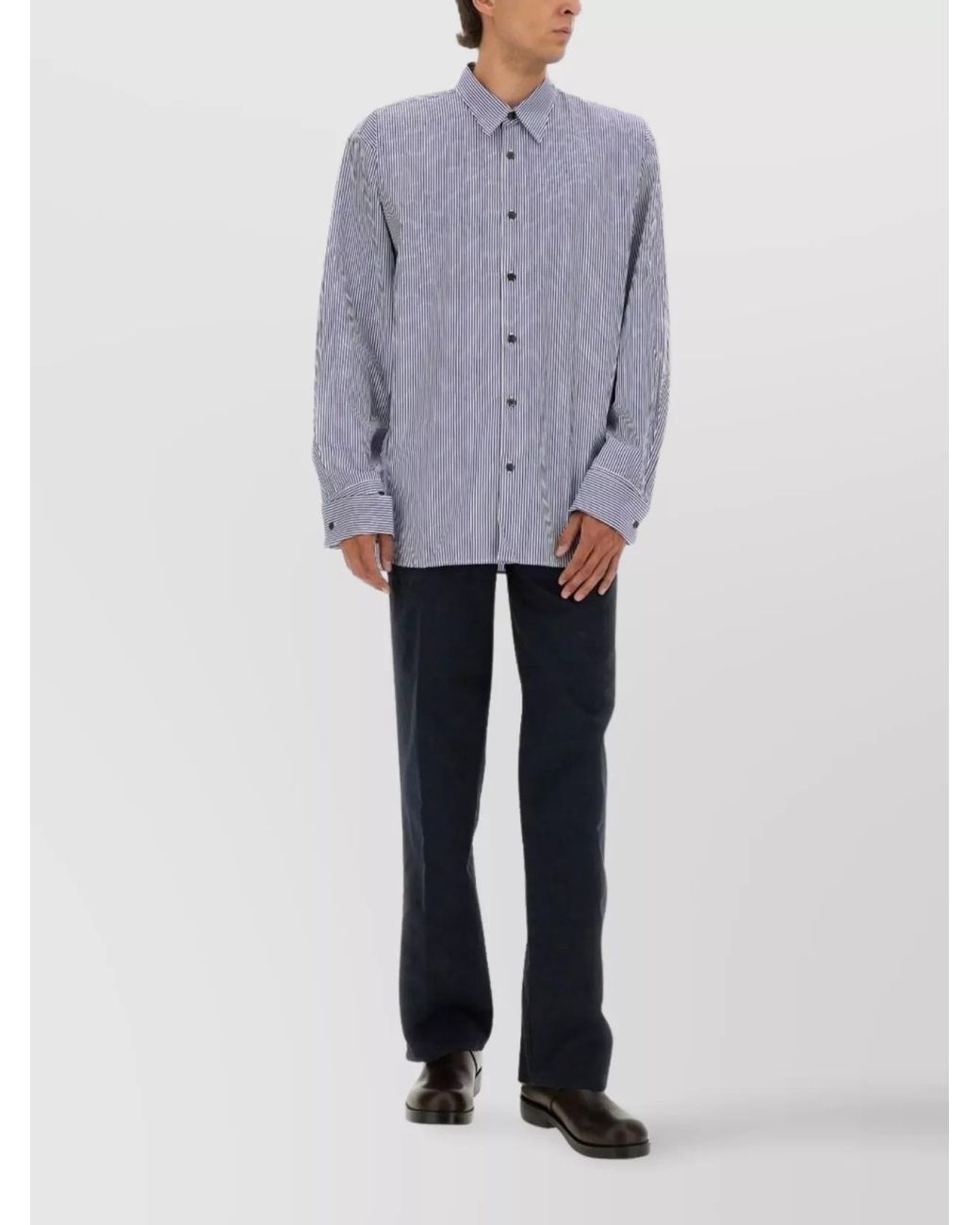 Dries Van Noten Gray Cotton Straight-Leg Trousers for men