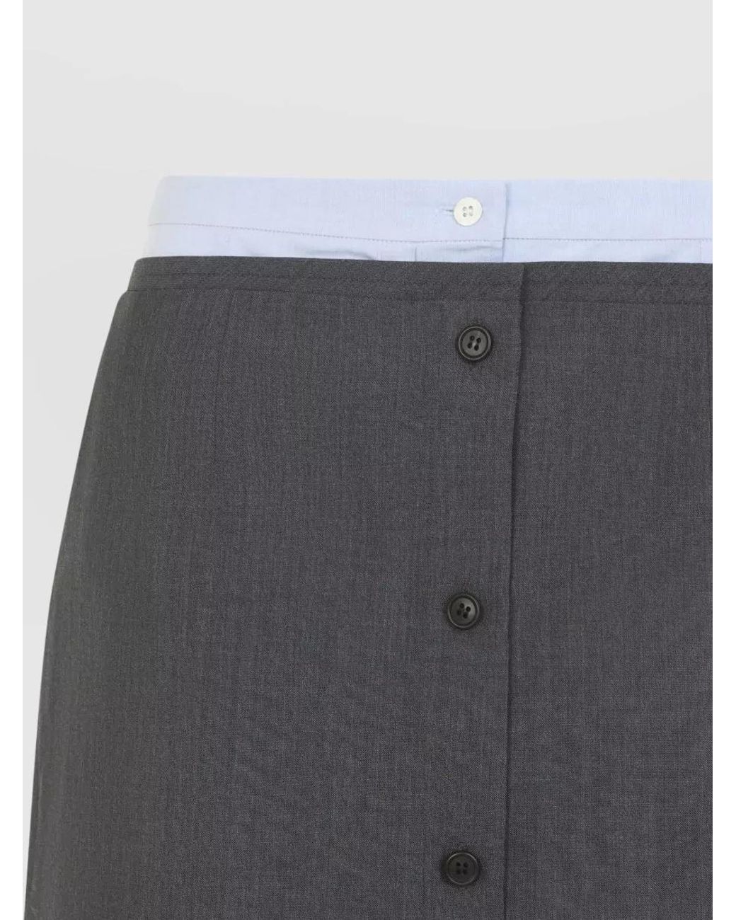 Prada Gray Layered Wool Skirt