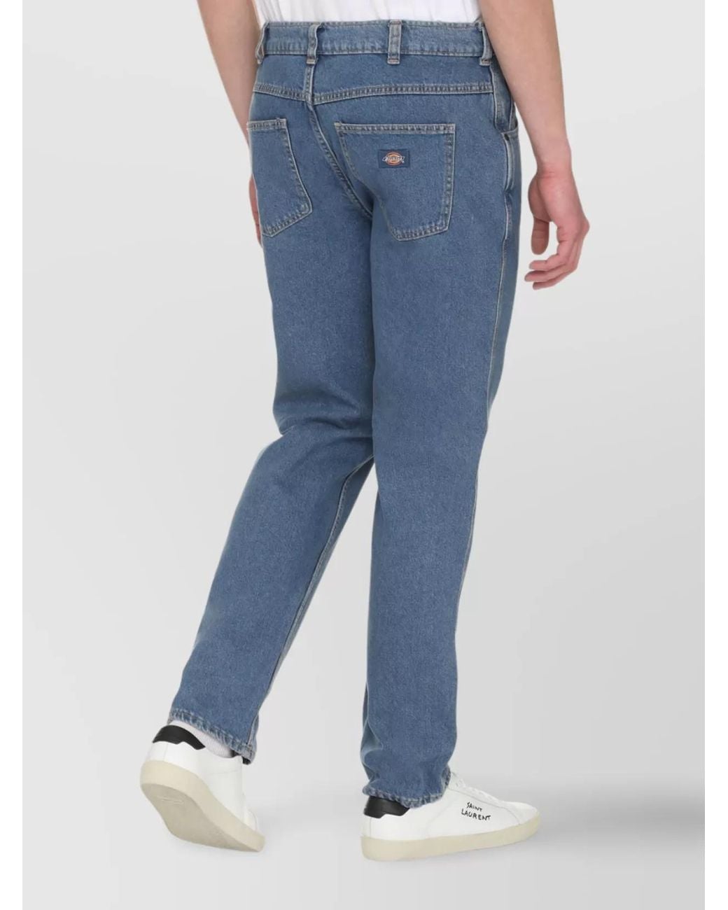 Dickies Blue Cotton Straight-Leg Jeans for men