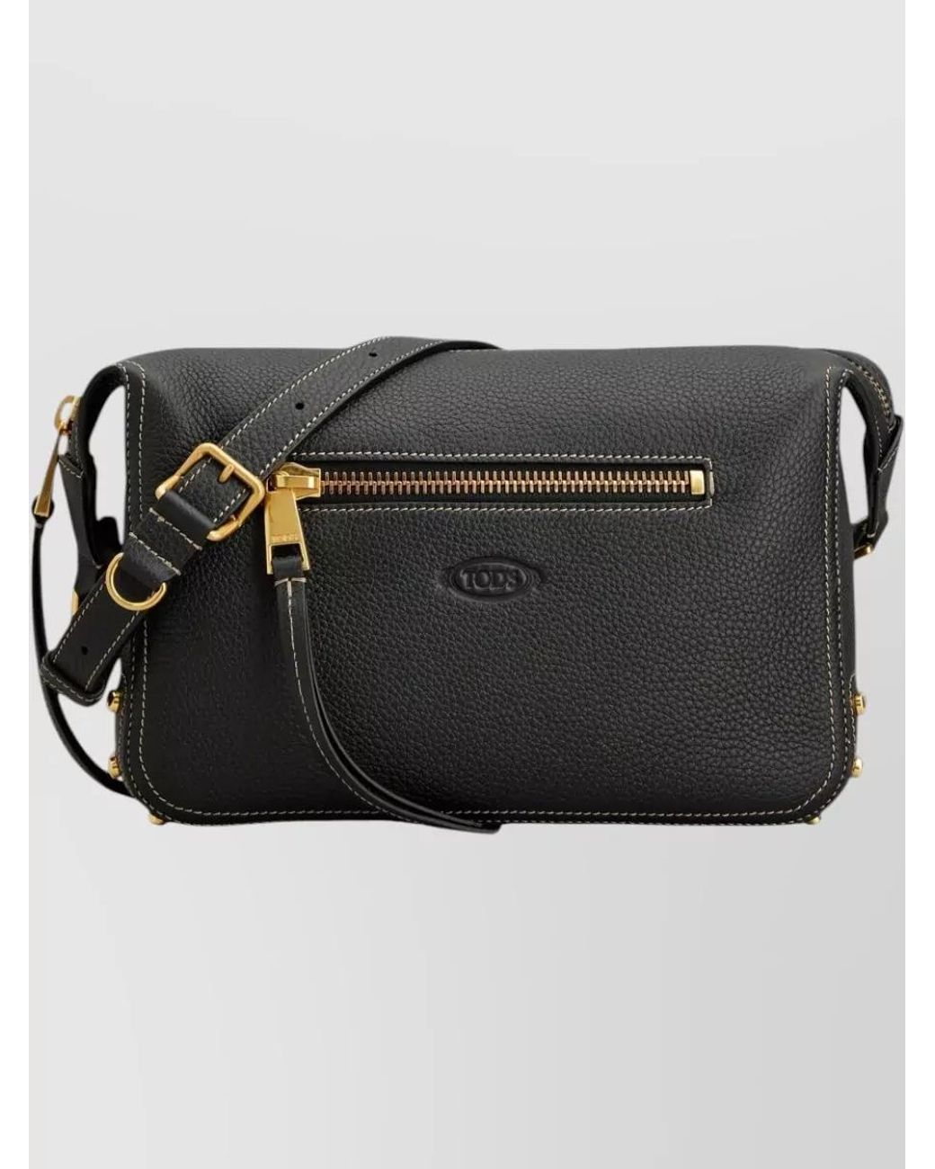 Tod's Black Metal Dots Mini Leather Shoulder Bag