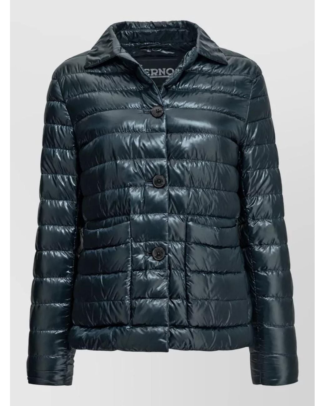 Herno Blue Down Short Parka Coat