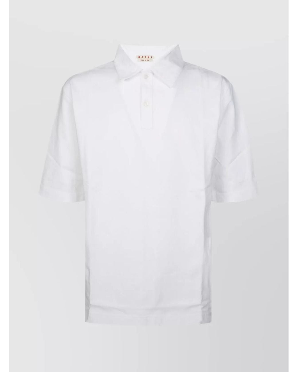 Marni White Cotton Short-Sleeve Polo Shirt for men