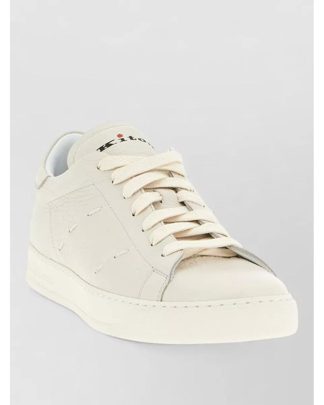 Kiton Natural Deer Leather Low-Top Sneakers for men