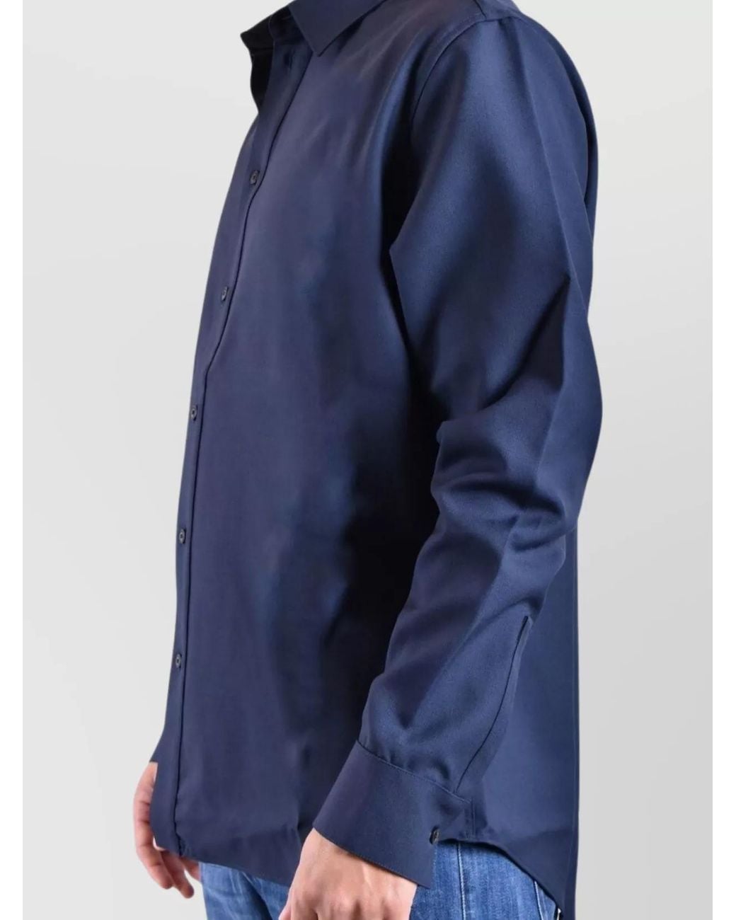 Laneus Blue Virgin Wool Shirt for men