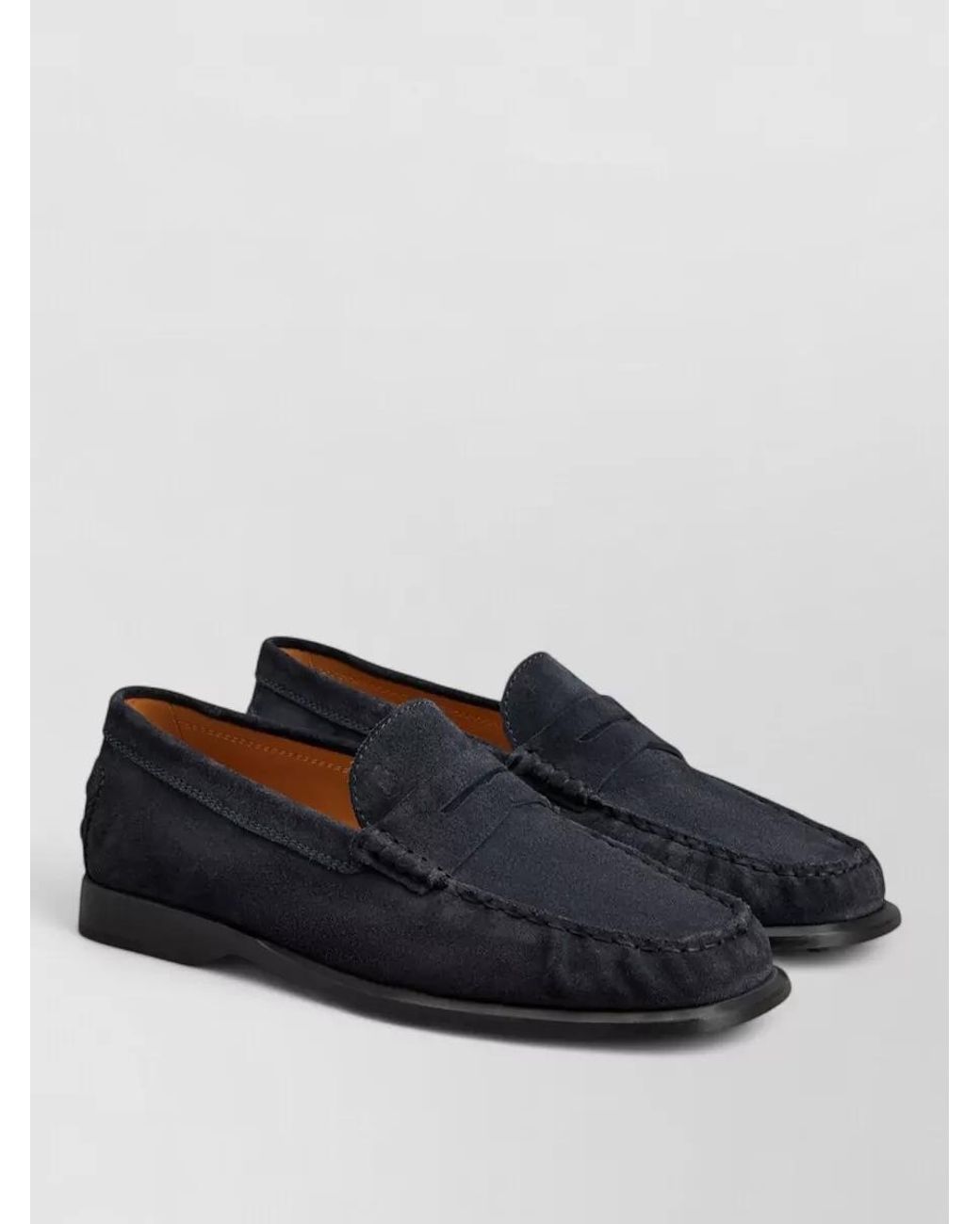 Tod's Blue Suede Gathered Loafers for men